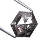 1.67 CT, 8.5 X 6.6 MM | Salt And Pepper Hexagon Cut Diamond