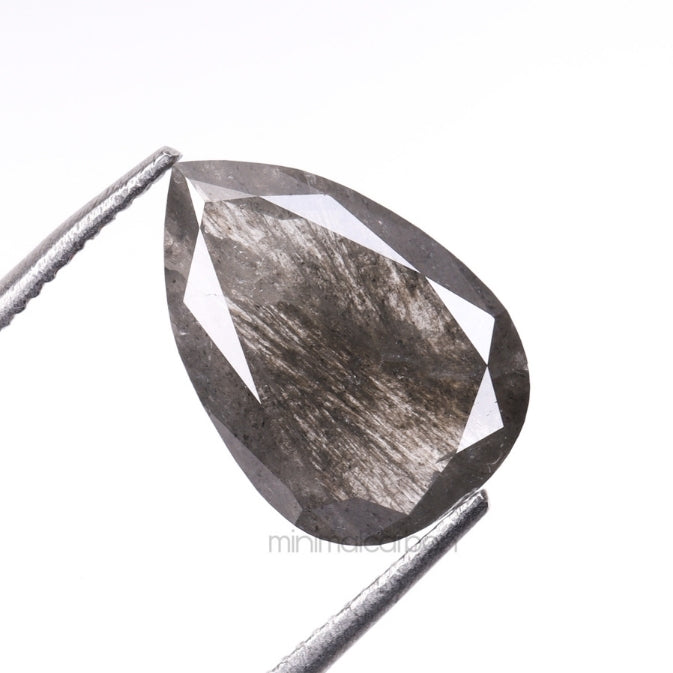 1.52 CT, 10.5 X 7.3 MM | Salt And Pepper Pear Cut Diamond
