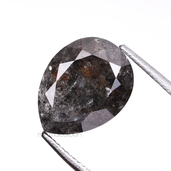 2.67 CT, 9.6 X 7.4 MM | Salt And Pepper Pear Cut Diamond