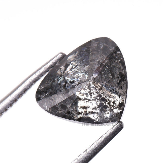 1.21 CT, 7.2 X 6.3 MM | Salt And Pepper Pear Cut Diamond - Minimal Carbon