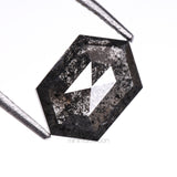 1.32 CT, 8.2 X 5.5 MM | Salt And Pepper Hexagon Cut Diamond - Minimal Carbon