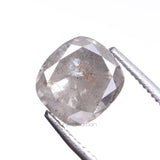 2.05 CT, 6.6 X 6.0 MM | Salt And Pepper Diamond | Cushion Cut Diamond - Minimal Carbon
