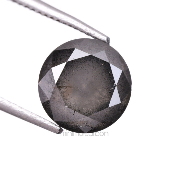 1.81 CT, 6.6 MM | Salt And Pepper Round Rose Cut Diamond