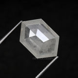 2.65 CT, 11.9 X 7.7 MM | Salt And Pepper Hexagon Cut Diamond - Minimal Carbon