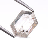 1.12 CT, 7.6 X 5.3 MM | Salt And Pepper Hexagon Cut Diamond - Minimal Carbon