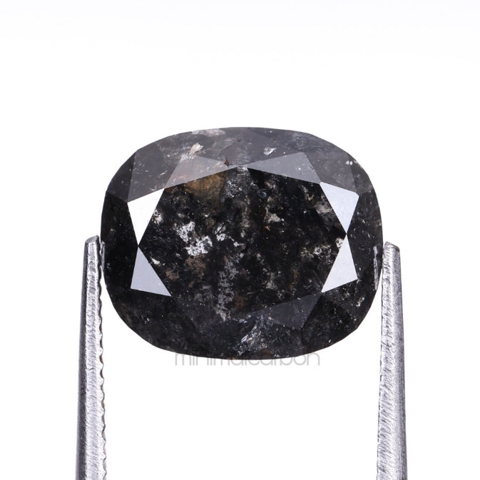 3.01 CT, 9.3 X 7.8 MM | Salt And Pepper Cushion Cut Diamond