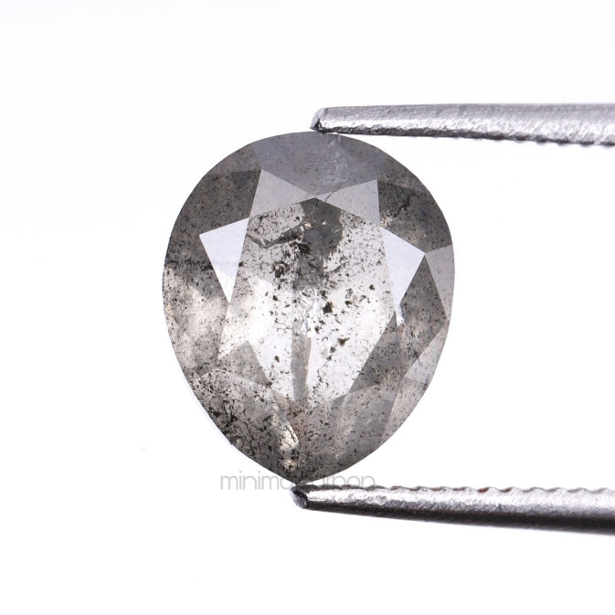 1.73 CT, 7.5 X 6.3 MM | Salt And Pepper Pear Cut Diamond