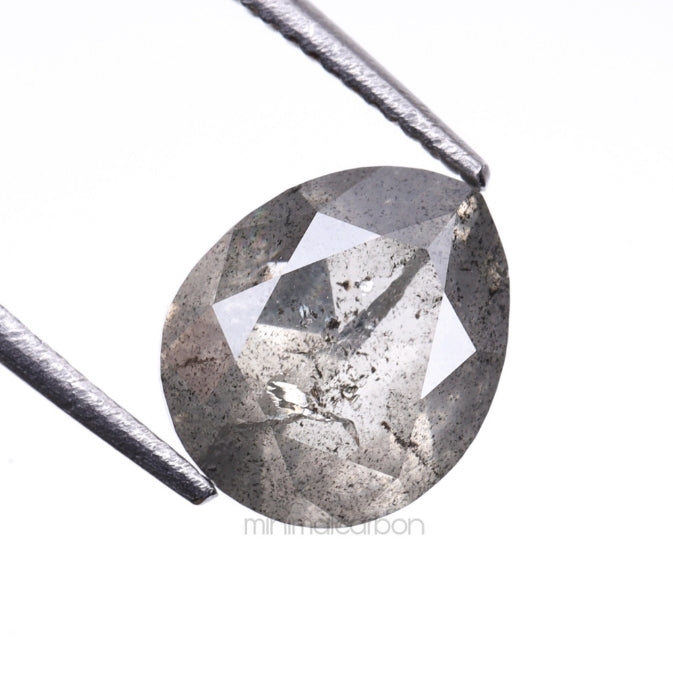 1.73 CT, 7.5 X 6.3 MM | Salt And Pepper Pear Cut Diamond