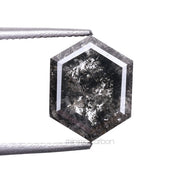 1.67 CT, 8.5 X 6.6 MM | Salt And Pepper Hexagon Cut Diamond