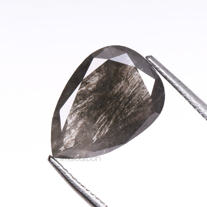 1.52 CT, 10.5 X 7.3 MM | Salt And Pepper Pear Cut Diamond