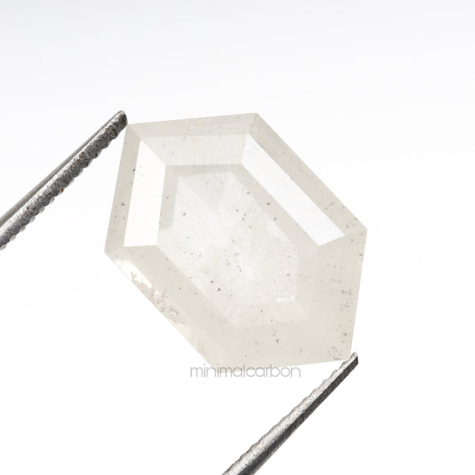 2.65 CT, 11.9 X 7.7 MM | Salt And Pepper Hexagon Cut Diamond - Minimal Carbon