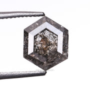 0.97 CT, 6.8 X 5.5 MM | Salt And Pepper Diamond | Hexagon Cut Diamond - Minimal Carbon