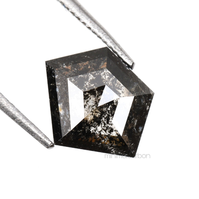 0.53 CT, 6.4 X 5.4 MM | Salt And Pepper Pentagon Cut Diamond