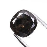 2.57 CT, 7.1 X 6.9 MM | Salt And Pepper Cushion Cut Diamond