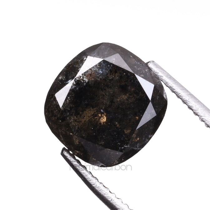 2.57 CT, 7.1 X 6.9 MM | Salt And Pepper Cushion Cut Diamond
