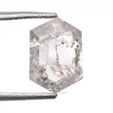 1.12 CT, 7.6 X 5.3 MM | Salt And Pepper Hexagon Cut Diamond - Minimal Carbon