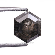 1.29 CT, 6.7 X 5.5 MM | Salt And Pepper Hexagon Cut Diamond - Minimal Carbon