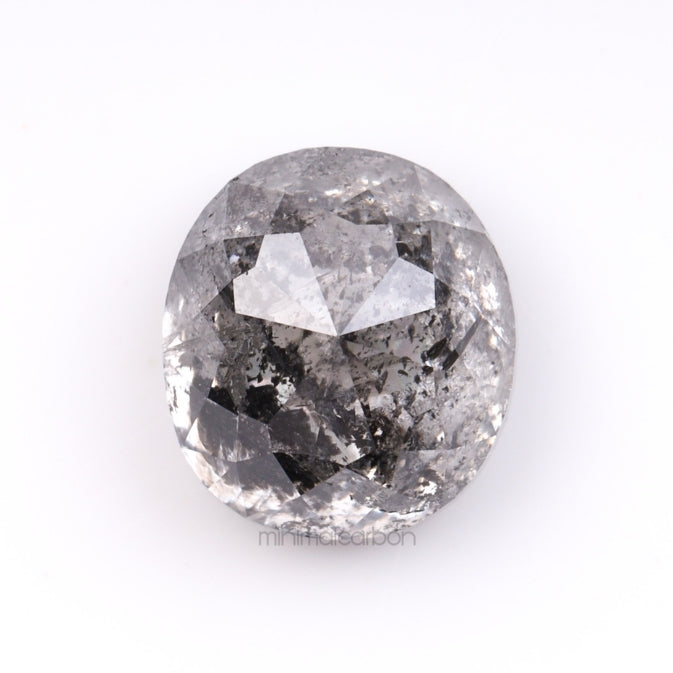 1.75 CT, 6.6 X 5.9 MM | Salt And Pepper Oval Cut Diamond