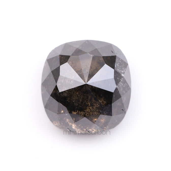 2.57 CT, 7.1 X 6.9 MM | Salt And Pepper Cushion Cut Diamond