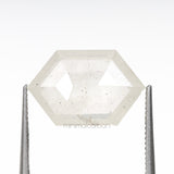 2.65 CT, 11.9 X 7.7 MM | Salt And Pepper Hexagon Cut Diamond - Minimal Carbon