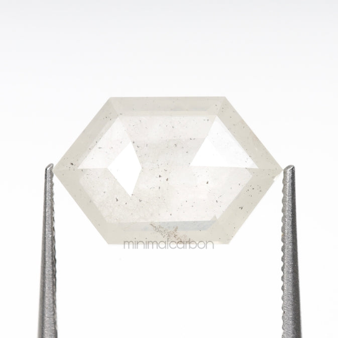 2.65 CT, 11.9 X 7.7 MM | Salt And Pepper Hexagon Cut Diamond - Minimal Carbon