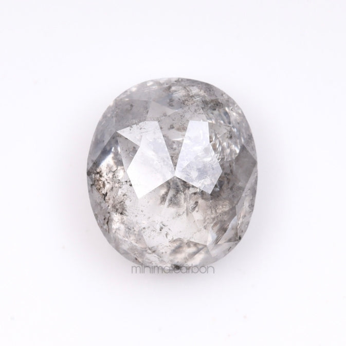 1.30 CT, 6.7 X 5.9 MM | Salt And Pepper Oval Cut Diamond - Minimal Carbon