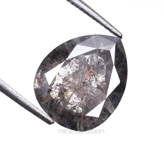 2.09 CT, 9.8 X 8.1 MM | Salt And Pepper Pear Cut Diamond