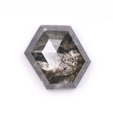 1.15 CT, 7.2 X 5.4 MM | Salt And Pepper Hexagon Cut Diamond - Minimal Carbon