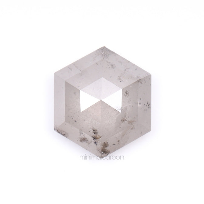 3.35 CT, 10.5 X 9.0 MM | Salt And Pepper Hexagon Cut Diamond