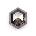 1.29 CT, 6.7 X 5.5 MM | Salt And Pepper Hexagon Cut Diamond - Minimal Carbon