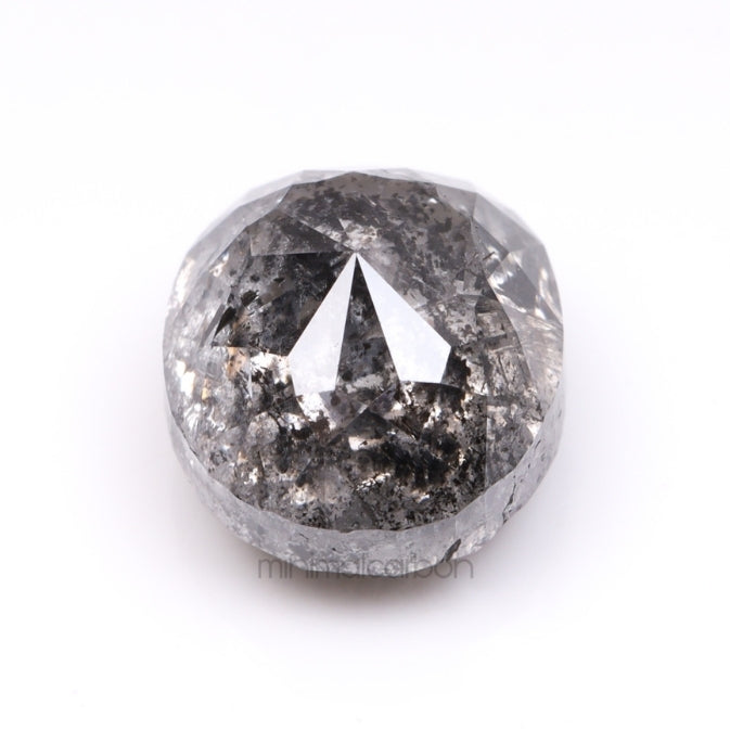 1.75 CT, 6.6 X 5.9 MM | Salt And Pepper Oval Cut Diamond