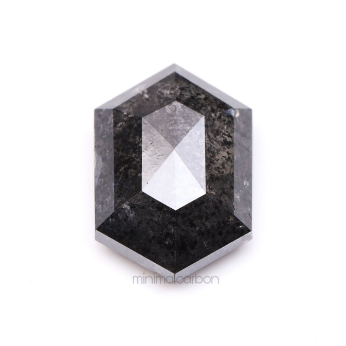 1.32 CT, 8.2 X 5.5 MM | Salt And Pepper Hexagon Cut Diamond - Minimal Carbon