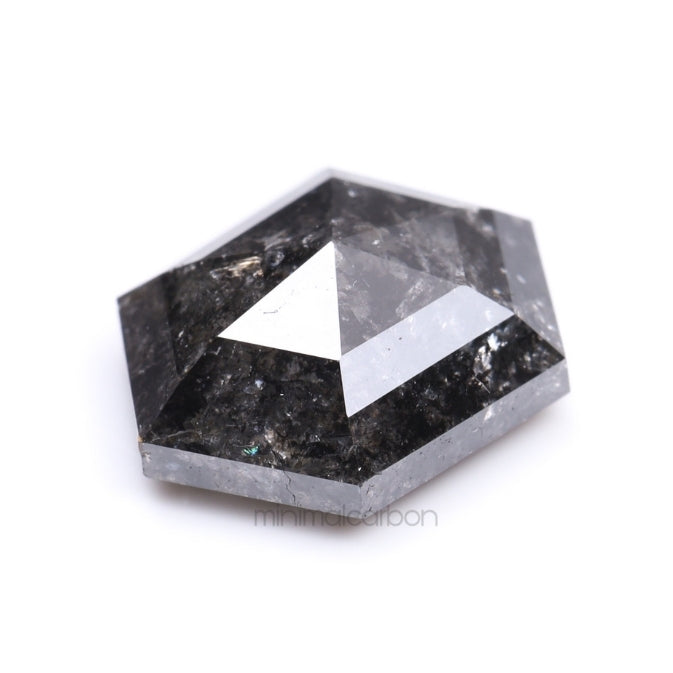 1.67 CT, 8.5 X 6.6 MM | Salt And Pepper Hexagon Cut Diamond