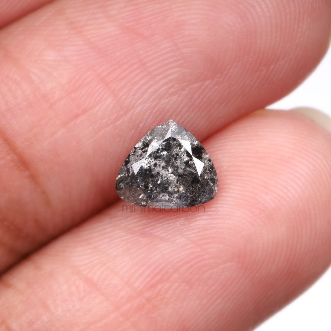 1.21 CT, 7.2 X 6.3 MM | Salt And Pepper Pear Cut Diamond - Minimal Carbon