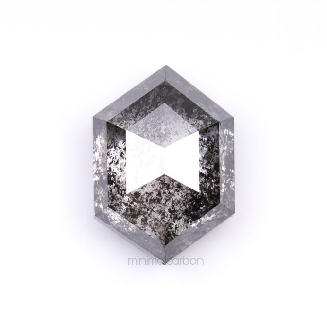 1.73 CT, 8.0 X 5.7 MM | Salt And Pepper Hexagon Cut Diamond