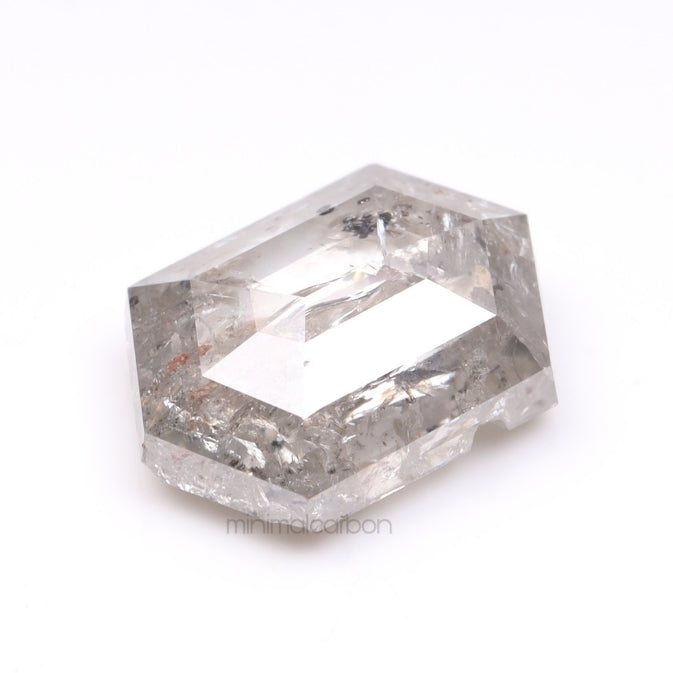 1.12 CT, 7.6 X 5.3 MM | Salt And Pepper Hexagon Cut Diamond - Minimal Carbon
