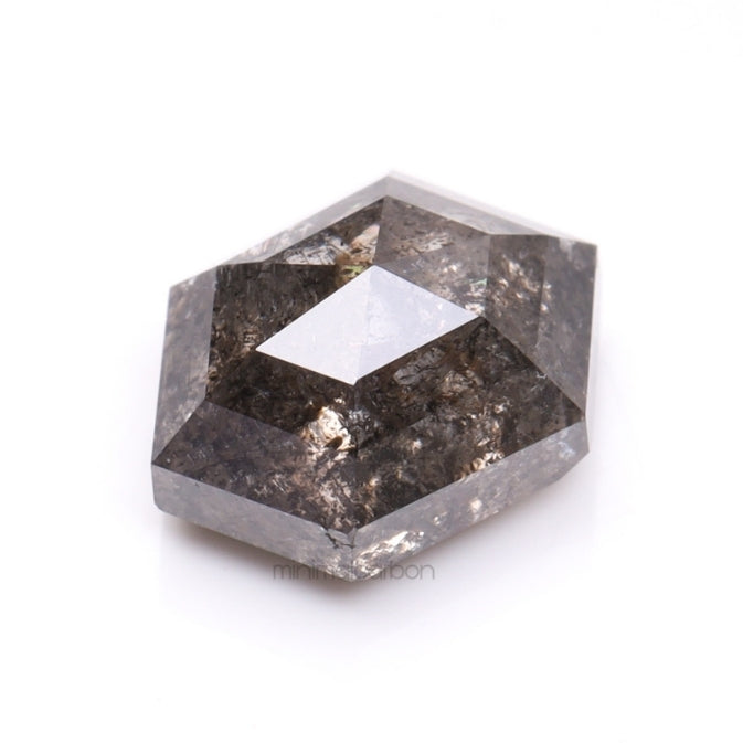 1.05 CT, 6.9 X 5.0 MM | Salt And Pepper Diamond | Hexagon Cut Diamond - Minimal Carbon