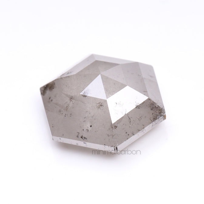 3.35 CT, 10.5 X 9.0 MM | Salt And Pepper Hexagon Cut Diamond