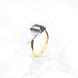Emerald Cut Salt and Pepper Diamond Engagement Ring