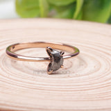 Salt And Pepper Diamond Crescent Ring - Minimal Carbon