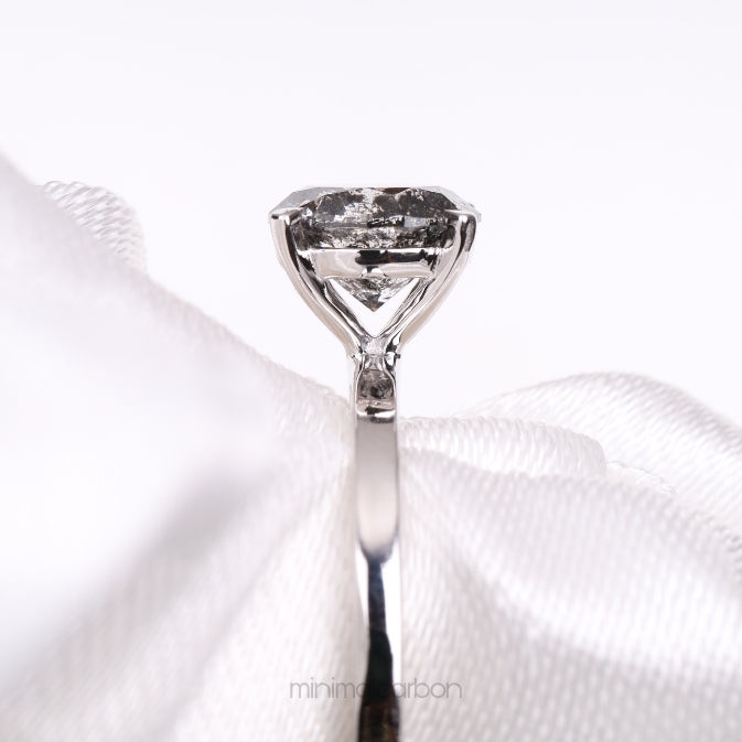 Diamond Solitaire Ring 4 Prong Ring - Minimal Carbon