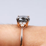 Oval Salt And Pepper Diamond Engagement Ring - Minimal Carbon