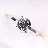 Diamond Solitaire Ring 4 Prong Ring - Minimal Carbon