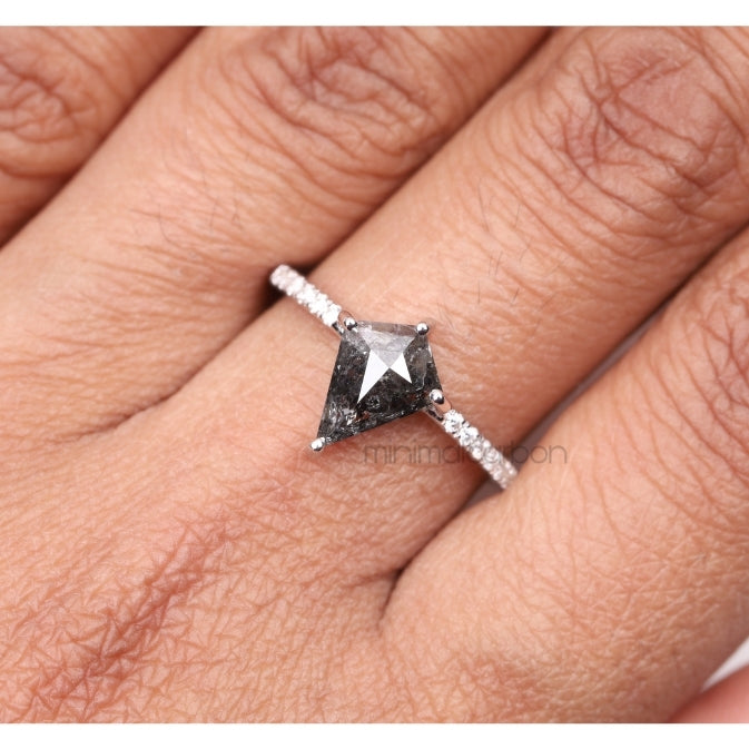 Kite Salt And Pepper Diamond Ring