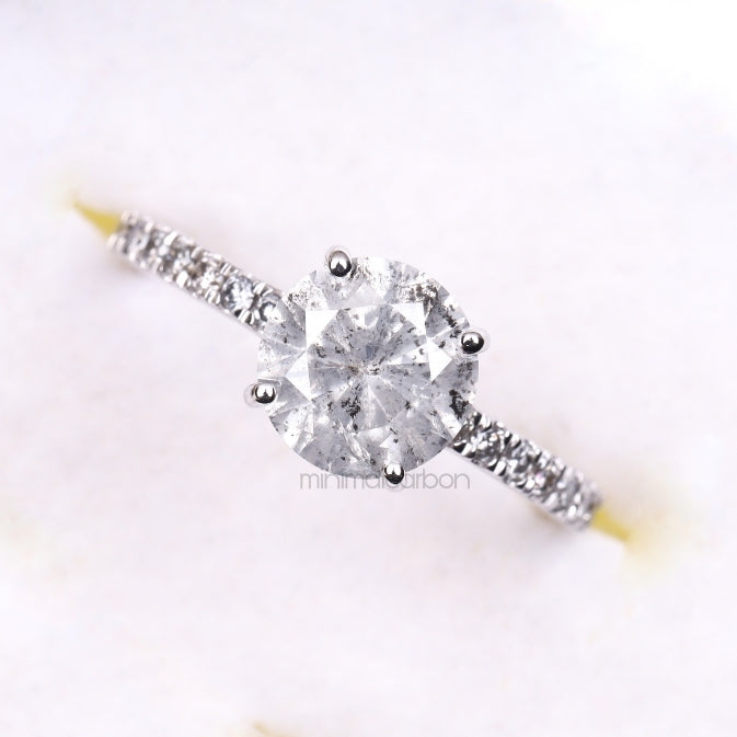 Solitaire Pave Ring