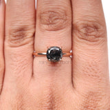 Cushion Solitaire Ring - Minimal Carbon