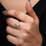 Emerald Cut Salt And Pepper Diamond Ring - Minimal Carbon