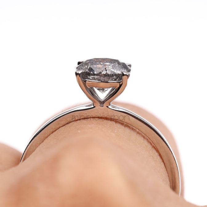 Diamond Solitaire Ring 4 Prong Ring - Minimal Carbon