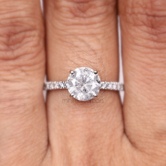 Solitaire Pave Ring