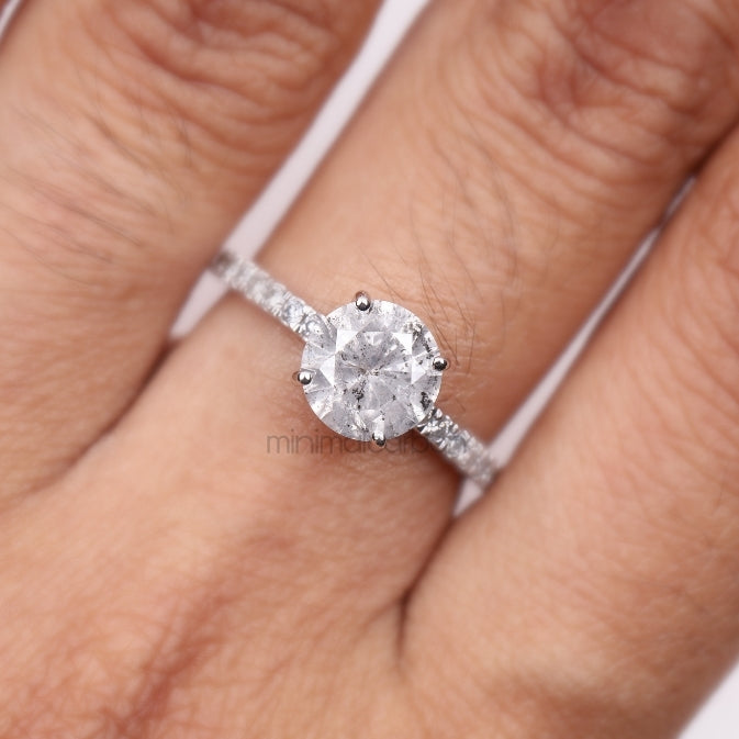 Solitaire Pave Ring